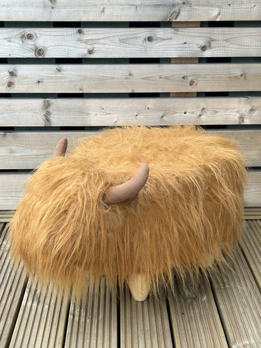 Highland cow pouffe footstool - highland,