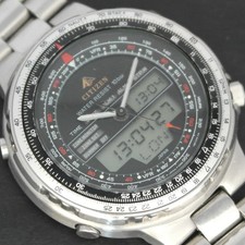 CITIZEN Wingman Sky 1 989  Pilot Digi-Ana Wold Time Cal.C080 Ultra Rare!