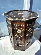 Antique syrian pedestal carved - antique,