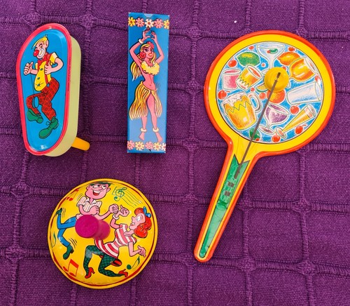 Vintage tin noise makers - ,