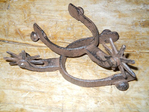 Cast iron spurs rodeo cowboy - iron,