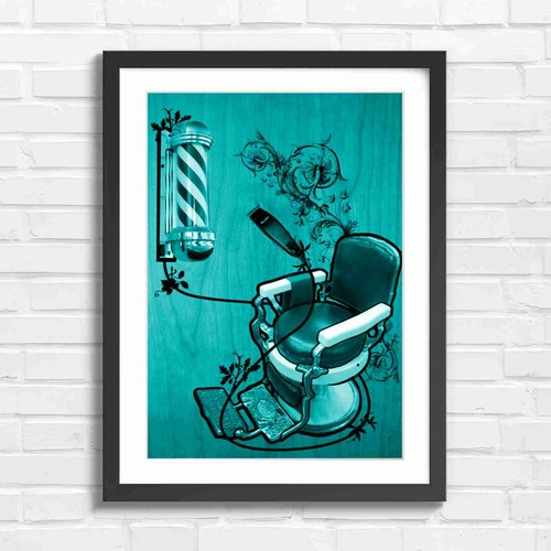 Retro barber chair and pole - chair,