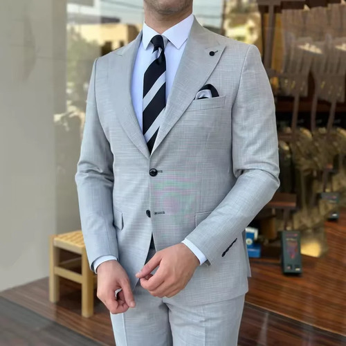 Mens grey slim fit piece - grey, 2