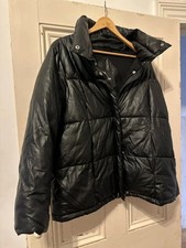 SALE £14 ~ STUNNING ~STEVE MADDEN~ SHINY BLACK PUFFER JACKET /COAT ~ L UK14/16