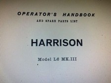 Harrison Model L6  MK 3 Lathe