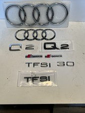 Audi Q2 30 TFSI S-LINE Chrome Black Badge SET FRONT & REAR RINGS 2017-2024 S10