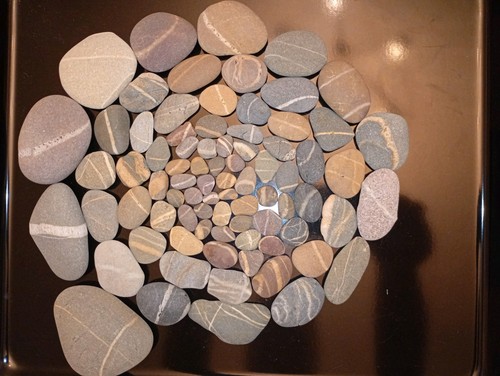Nice striped colourful pebbles