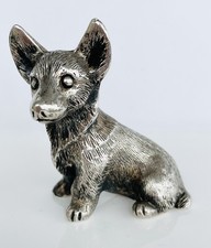 Vintage Silver Plated Corgi Dog. Signed Hantel, J. G Moore 5cm tall. 1970’s RARE