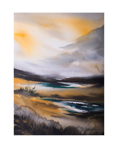 Original watercolour landscape - original,