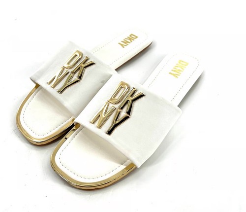 Dkny logo slides white womens - dkny,