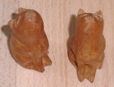 Pair of Vintage Small Carved