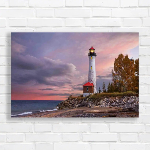 Crisp point lighthouse - point, sunset