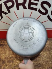 Antique GRISWOLD #8 Cast Iron Plated Deep Skillet Pan Large Logo 777 Flat 