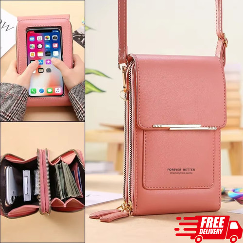 Women touch screen cell phone - touch,
