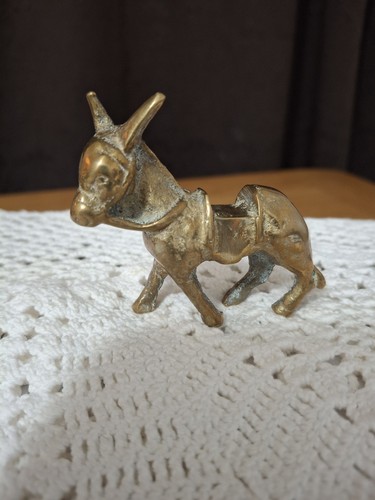 Vintage brass donkey - donkey, figurine