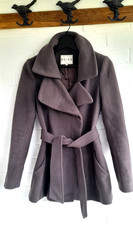 Reiss Fit & Flare Brown Cashmere and Wool Coat/Jacket - Size XS
