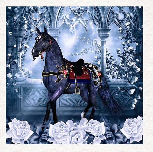 Gothic fantasy horse - fantasy,