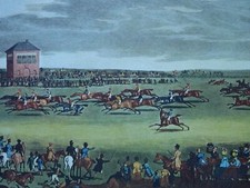 HORSE RACING Print NEWMARKET RACES Engraving by James Pollard