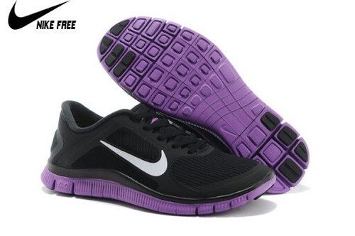 Black and purple nike free - and,