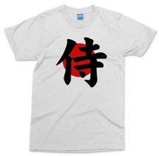Samurai Logo T-shirt Japan Flag Kanji Writing Japanese Inspired Cool Tee Men's