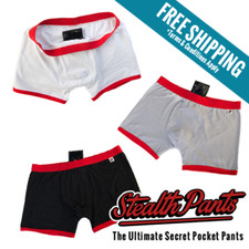 Stealth Pants Boxer Shorts With Hidden Pocket Inside - Brand New - 3 PACK
