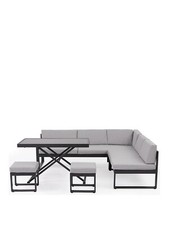 Cuba Corner L-Shape Dining Set with Lift-Up Table Grey Stylish Outdoor Furniture