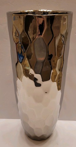 Silver ceramic decorative - decorative, vase
