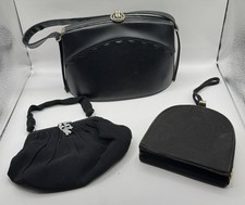 Job Lot Of Three Small Black Vintage Retro Evening Bags Handbags 50’s 60’s Prop