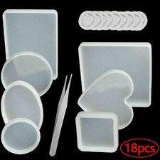 18 Pcs Resin Coaster Moulds