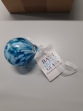 Bath Blue Aqua Swirl Glass -