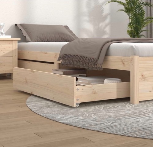 Bed drawers pcs solid wood - bed,