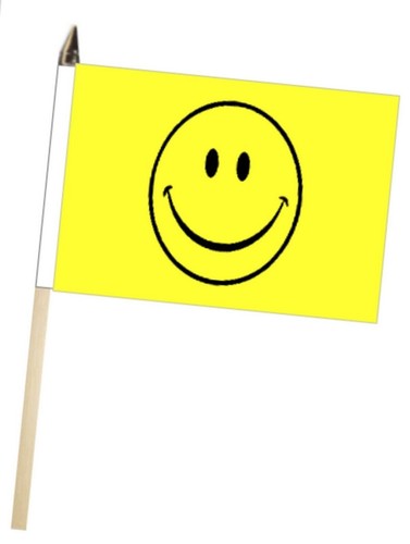 Happy face large hand flag - face,