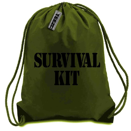 Khaki survival kit drawstring - survival,