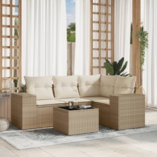 Garden Sofa Set Beige, Cream