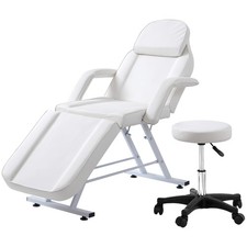 Adjust Massage Table Spa Bed Facial Tattoo Therapy Salon Chair with Stool Chair