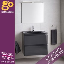 600 Grey Vanity Unit Wall-Hung