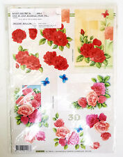 Cresent Quilling 10 x 3D Step By Step Decoupage Floral Prints Set. A4 Sheets