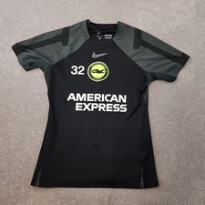 Nike Brighton Mens Football Shirt Small Black Training Jersey Slim Fit Hove