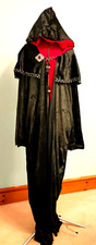Adult Long Black Pagan Gothic Wizard Cloak Mantle Steampunk Coat New