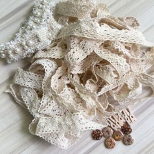 Vintage Cotton Beige & White