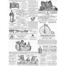 Victorian Adverts; Lawn Mowers, Bridal Bouquets, Cycles - Antique Print 1885