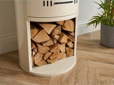 BIO ETHANOL STOVE CREAM CYLINDER STOVE OPEN FRONTED  No chimney needed