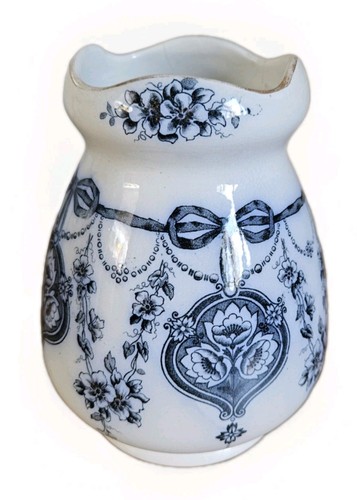 Vintage blue and - blue, vase