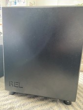 REL Acoustics Strata subwoofer speaker with power cable and QED Qunex RCA cable