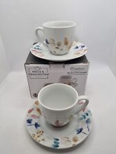 Price & Kensington Tea Set of 2 Cup & Saucers Meadow Design Fine Porcelain Boxed