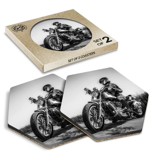 Hexagon coasters bw - coasters,