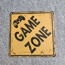 Game Zone Metal Square Sign