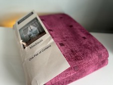 A Pair Of Raspberry Pink Chenille Pencil Pleat Fully Lined Long Curtains