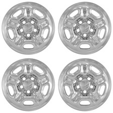 4 CHROME 15" Wheel Skins Hub