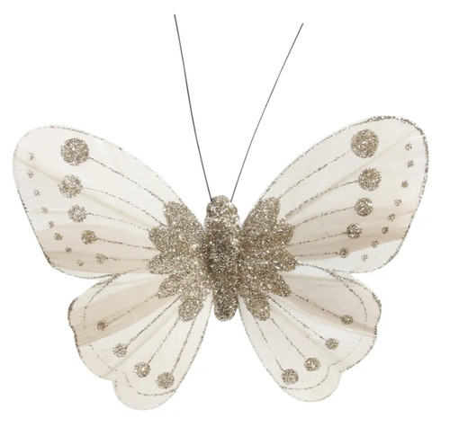 Glitter feather clip on - 12,